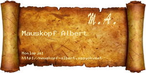 Mauskopf Albert névjegykártya